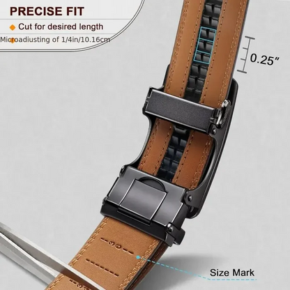 Leather Ratchet Belt With Adjustable Buckle CrackSlick