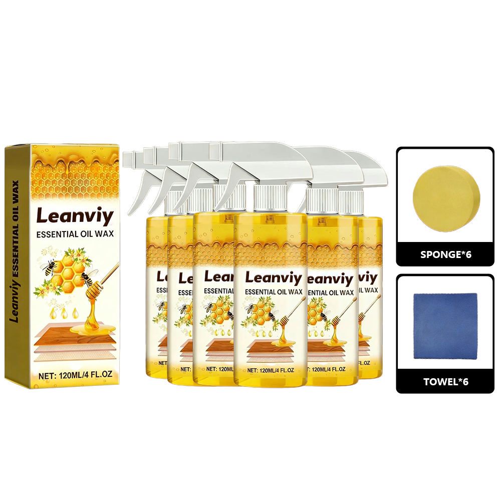 ✨Leanviy Natural Beeswax Wood Polish Spray | Revive Faded Wood, Eliminate Dull Look