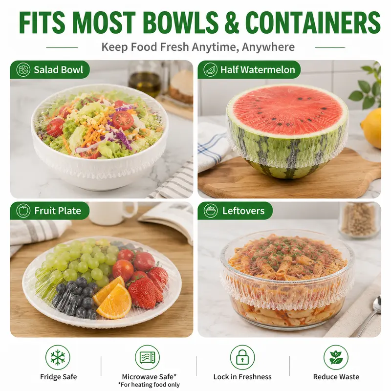 Disposable Stretch Food Covers Keep Your Food Fresh, Clean & Protected Every Day