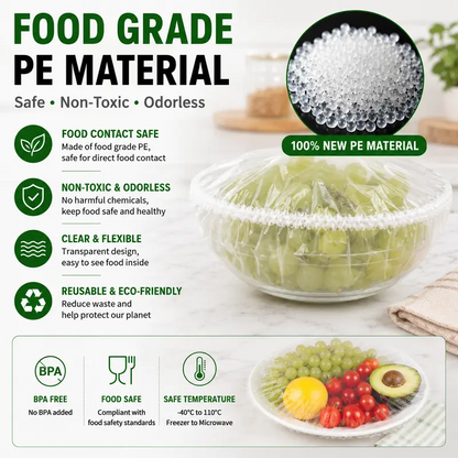 Disposable Stretch Food Covers Keep Your Food Fresh, Clean & Protected Every Day