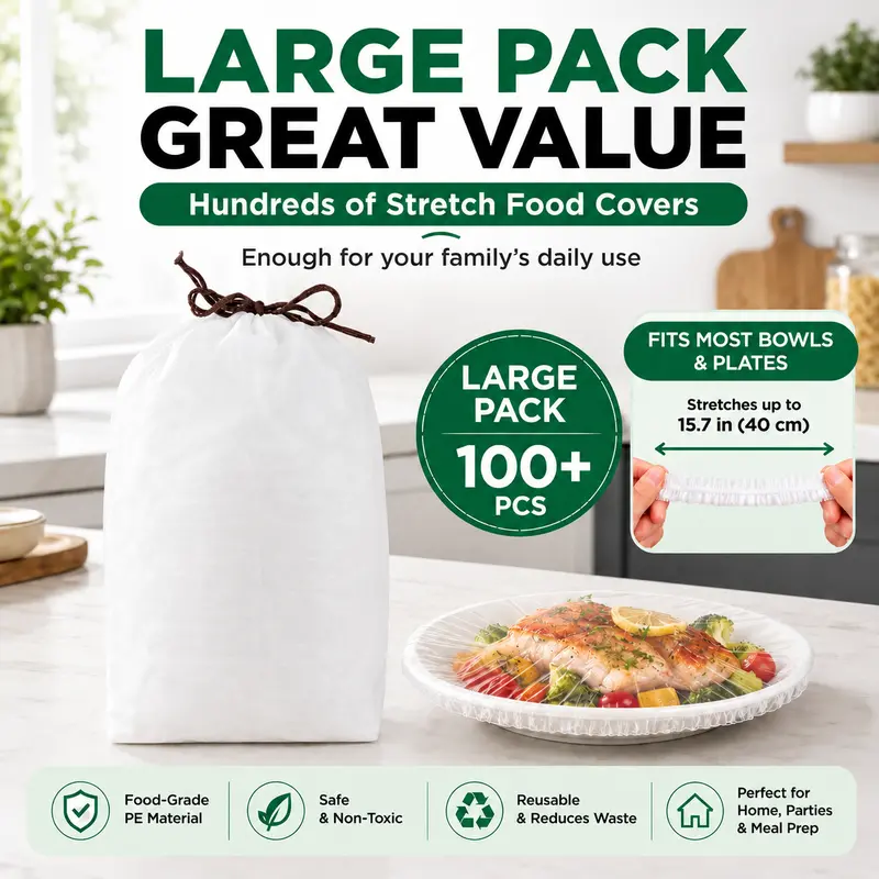 Disposable Stretch Food Covers Keep Your Food Fresh, Clean & Protected Every Day