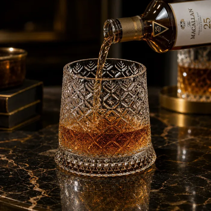 Crystal Spin Magic Whisky Glass — Swirl, Sip & Unwind!