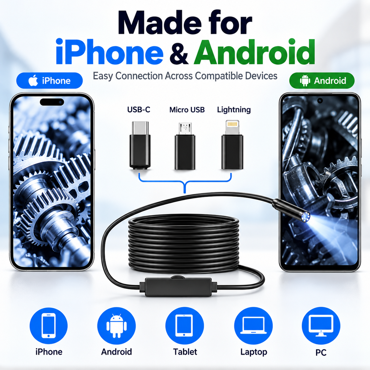 🔥16.4ft HD Endoscope Camera for iPhone & Android
