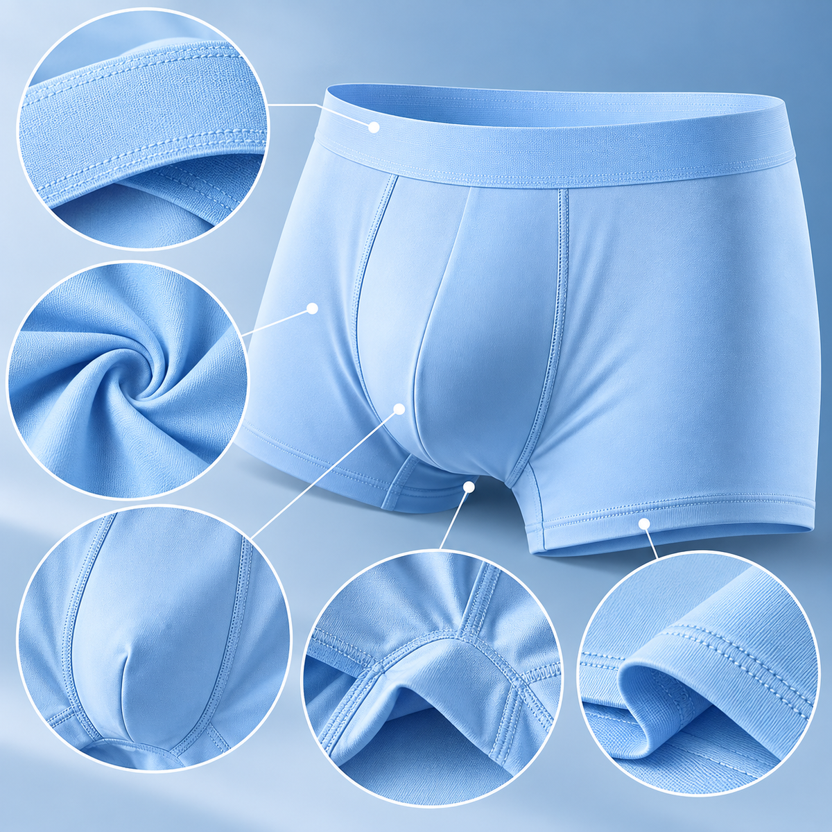 Summer Ice Silk Men Boxer Briefs, Breathable Cooling Comfort Underwear
