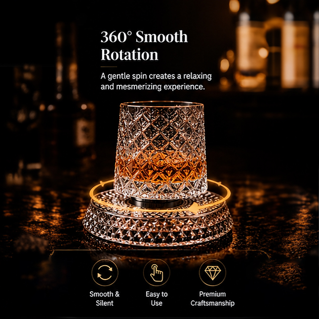 Crystal Spin Magic Whisky Glass — Swirl, Sip & Unwind!