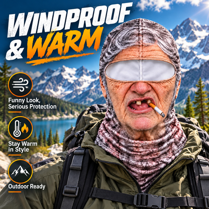 Old Man Ski Winter Face Mask 3D Funny Realistic Face Balaclava Party Gear