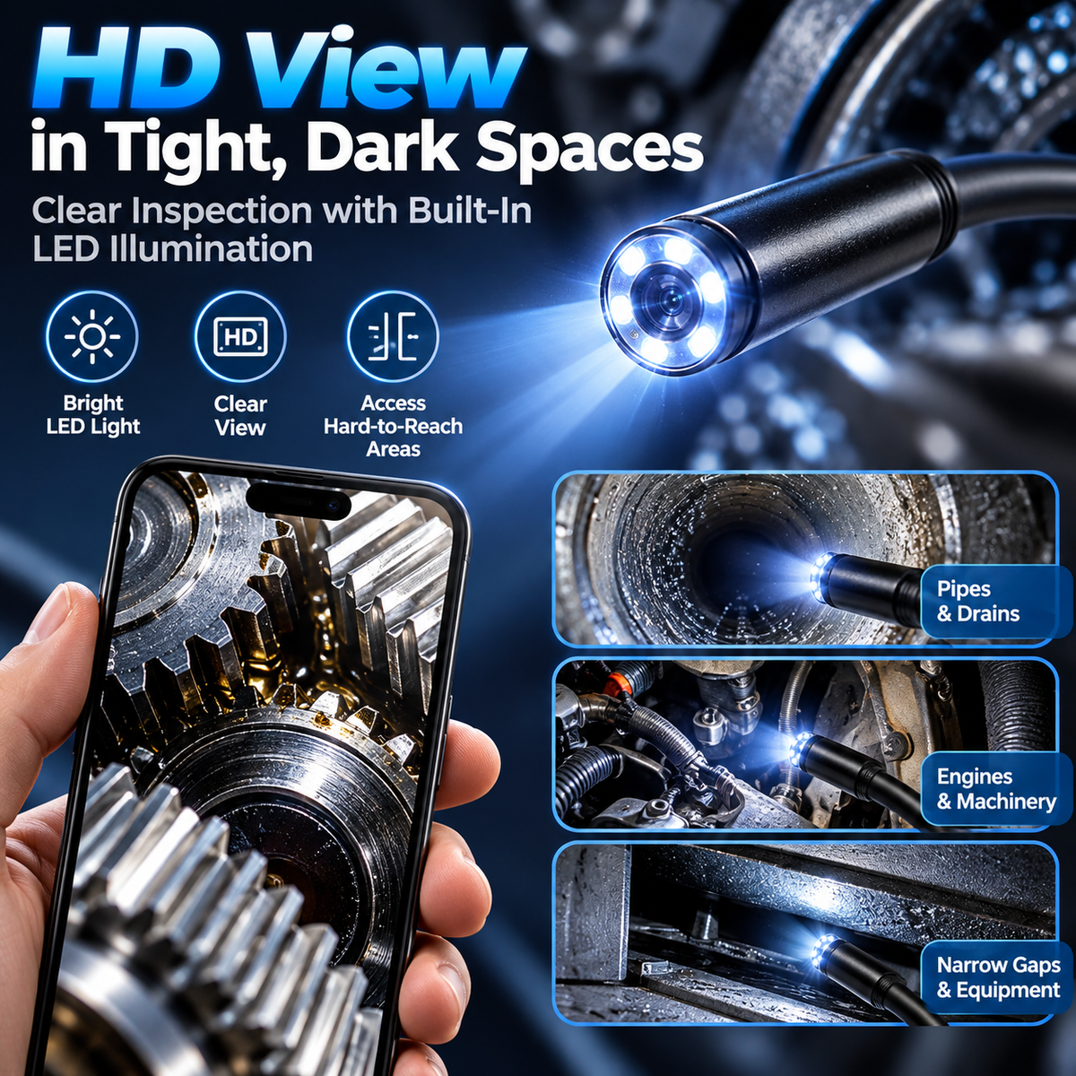 🔥16.4ft HD Endoscope Camera for iPhone & Android