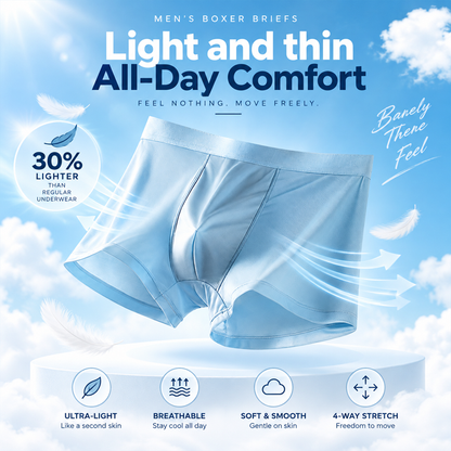 Summer Ice Silk Men Boxer Briefs, Breathable Cooling Comfort Underwear