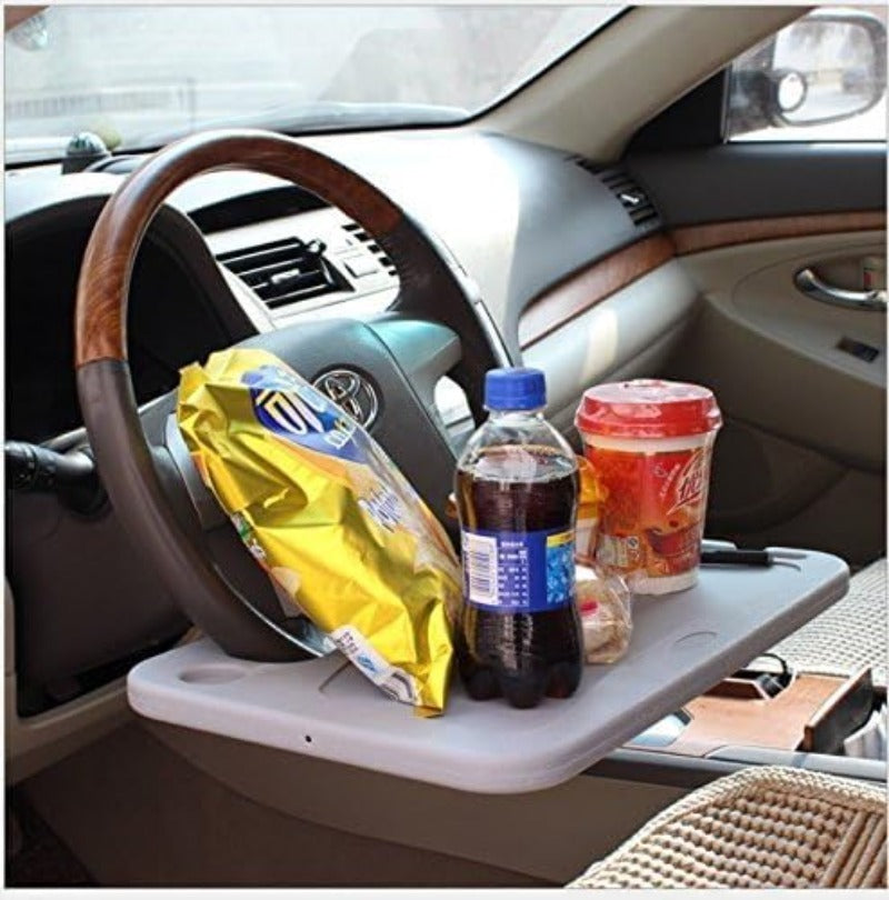 Dual-Sided Steering Wheel Car Table Laptop Tray