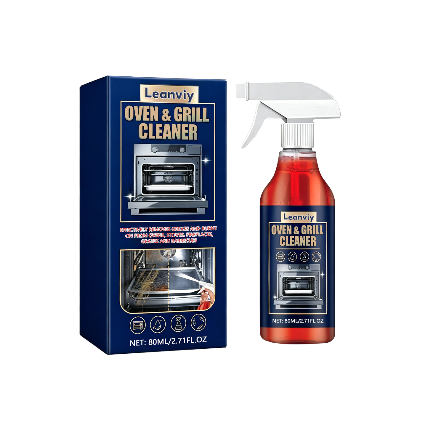 🔥Leanviy Oven & Grill Cleaner: Cuts Through Grease & Burnt-On Food Fast