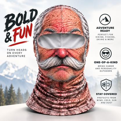 Old Man Ski Winter Face Mask 3D Funny Realistic Face Balaclava Party Gear