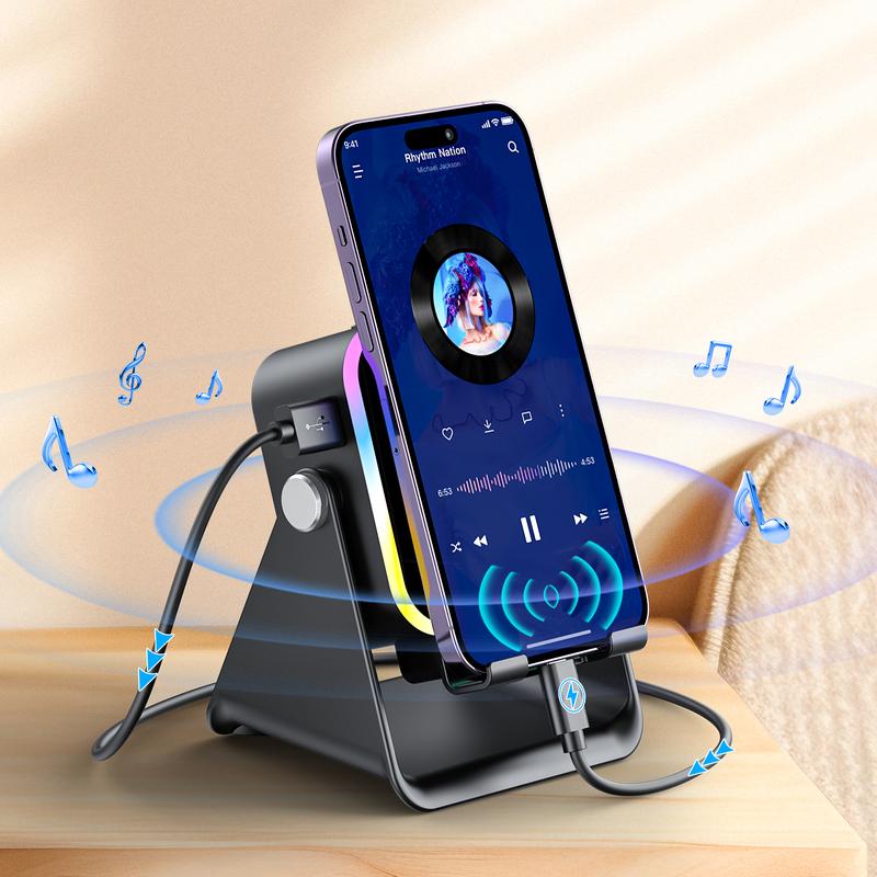 💎 5-IN-1 WIRELESS SPEAKER STAND! 💎 Induction Audio, Phone Holder & Ambient Light