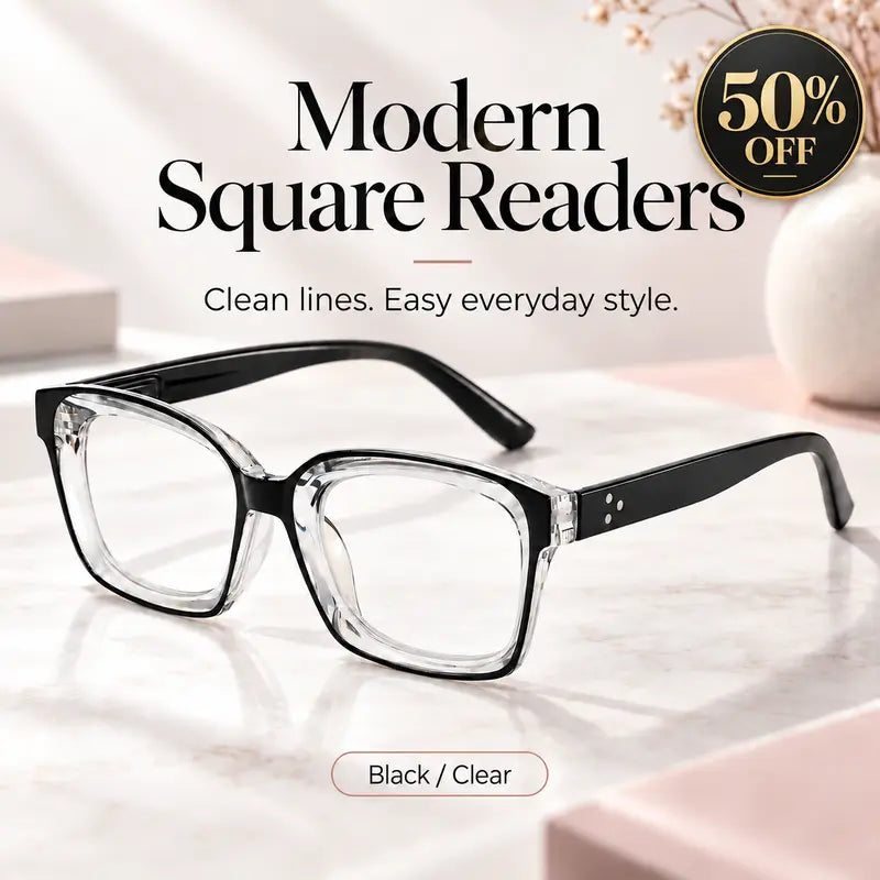 Unisex Progressive Multifocus Reading Glasses, Photochromic Blue Light Blocking Lenses, Lightweight Square Frame for Reading Computer