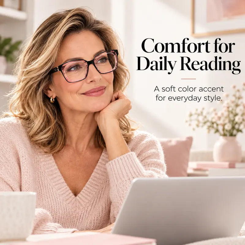 Unisex Progressive Multifocus Reading Glasses, Photochromic Blue Light Blocking Lenses, Lightweight Square Frame for Reading Computer