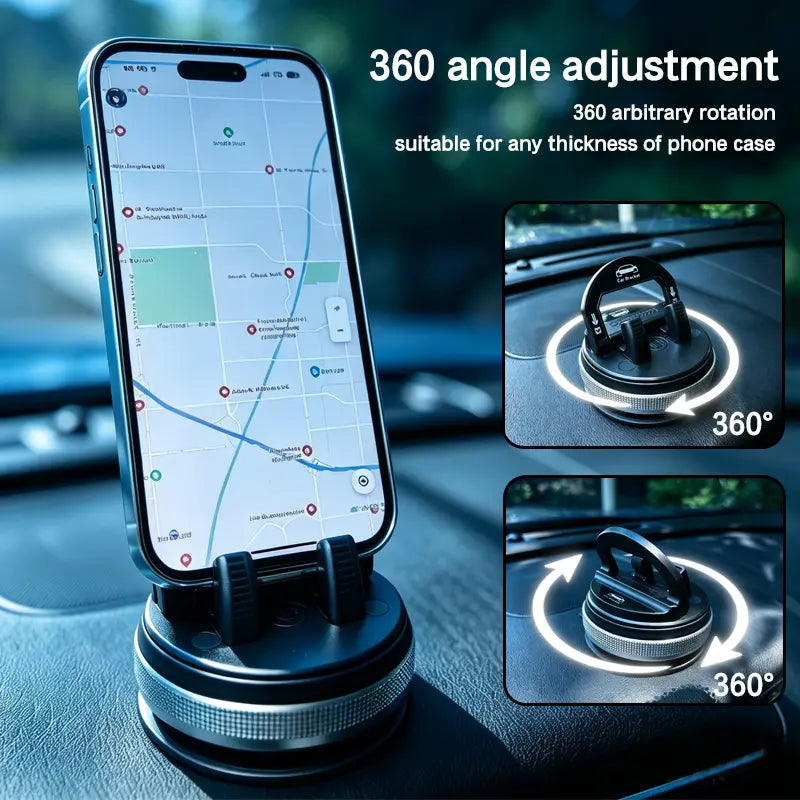 360° Rotating Suction Cup Car Phone Holder – Adjustable Dashboard Moun