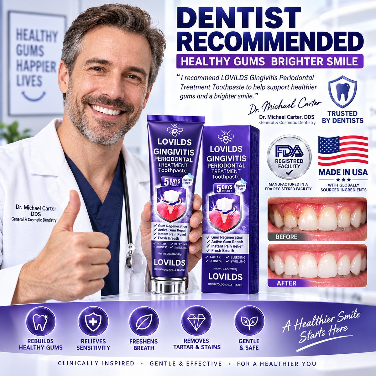 🔥Limited Time Promotion 70% OFF🔥-LOVILDS Advanced Gum Care Toothpaste