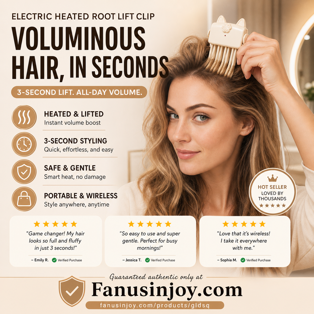 Heated Hair Root Volumizer / Electric Volume Booster🔥Shape in 3 Seconds！
