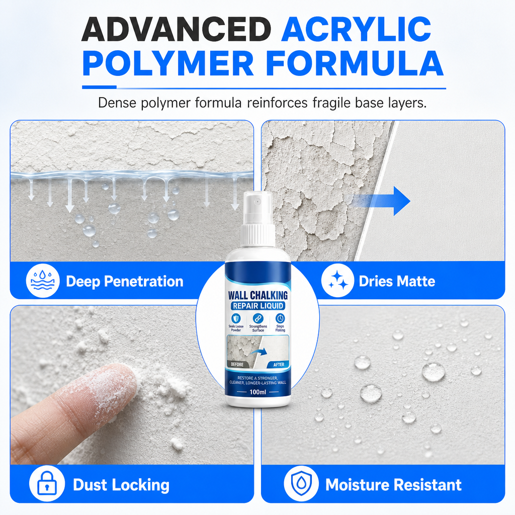 Wall Repair Liquid: prevents chalking, high adhesion, waterproof. Strengthen your walls