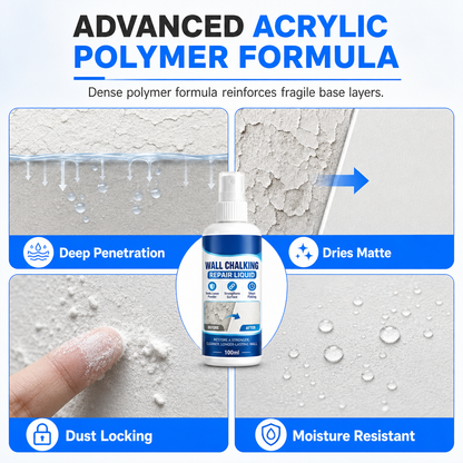 Wall Repair Liquid: prevents chalking, high adhesion, waterproof. Strengthen your walls