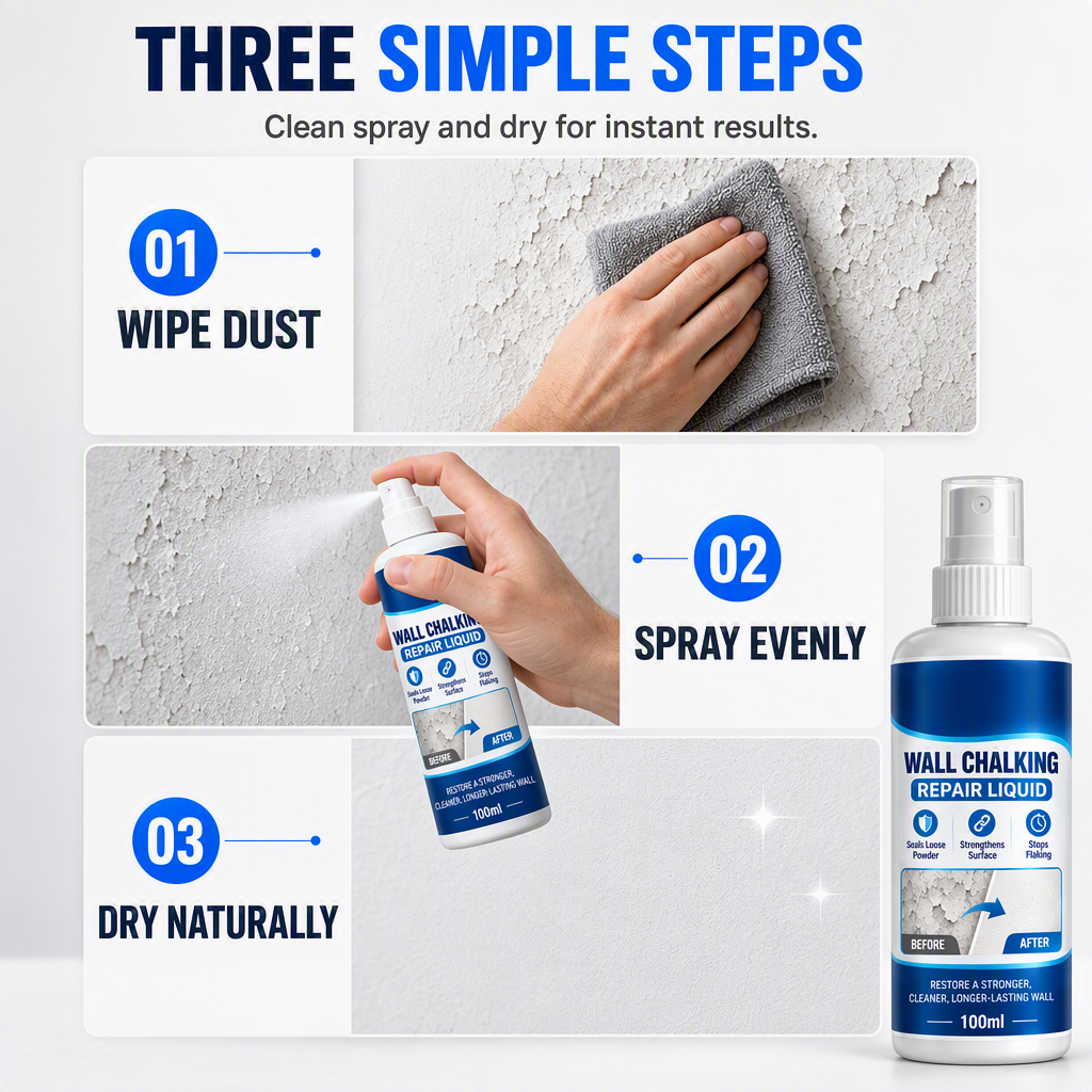 Wall Repair Liquid: prevents chalking, high adhesion, waterproof. Strengthen your walls
